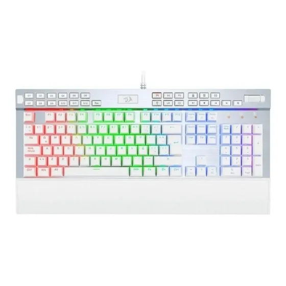 Teclado Redragon Yama QWERTY Outemu Purple español latinoamericano color blanco con luz RGB
