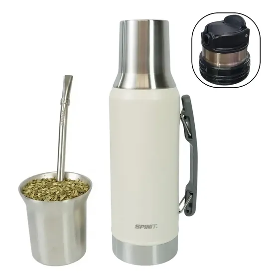 Termo 1.2lts Con Tapa Mate + Bombilla De Regalo Spinit Tm120