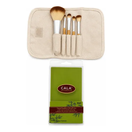 Travel Set 5 Brochas Maquillaje Cala Bamboo 100% Natural