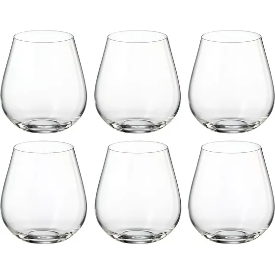 Vaso Copon S/tallo Columba Bohemia Cristal 380ml X6 Color Transparente