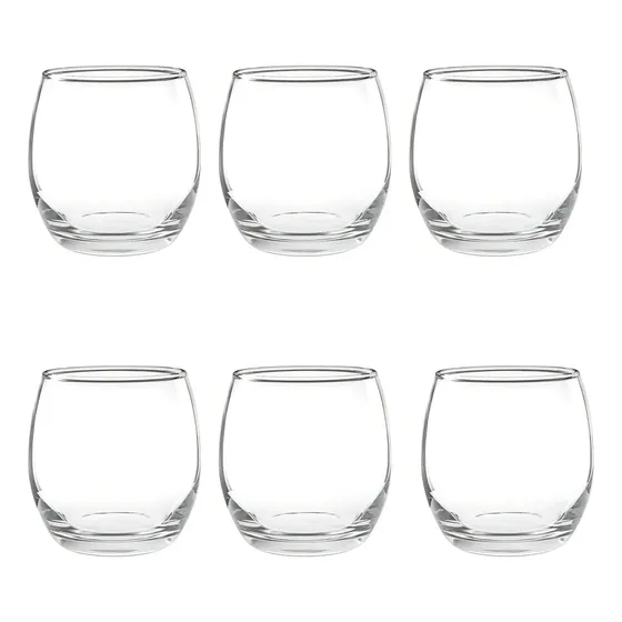 Vaso Whisky Vidrio Cristar Mikonos 343ml Pack 6 Bocas Anchas