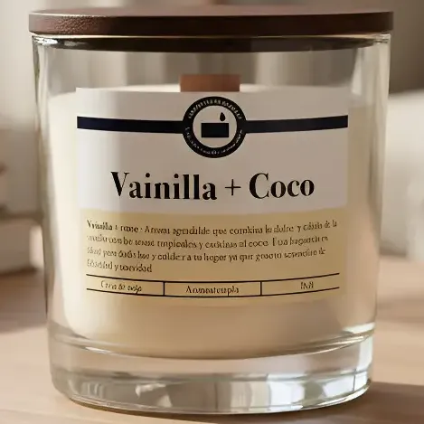 Vela Aromática De Soja Frasco Vidrio C/tapa
