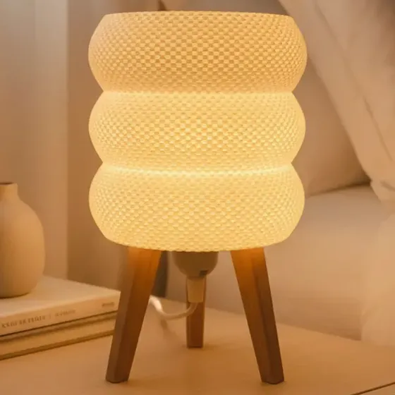 Velador Cálido 3D Moderno Lámpara Mesa de Luz Nórdica Escritorio Dormitorio Diseño Minimalista Velador LED Deco Perfucasa