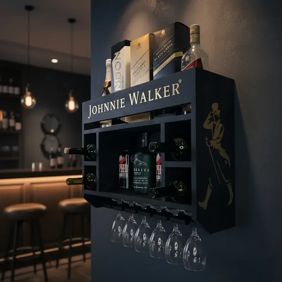Vinoteca Cava Bodega Colgante De Madera 60cm Johnnie Walker