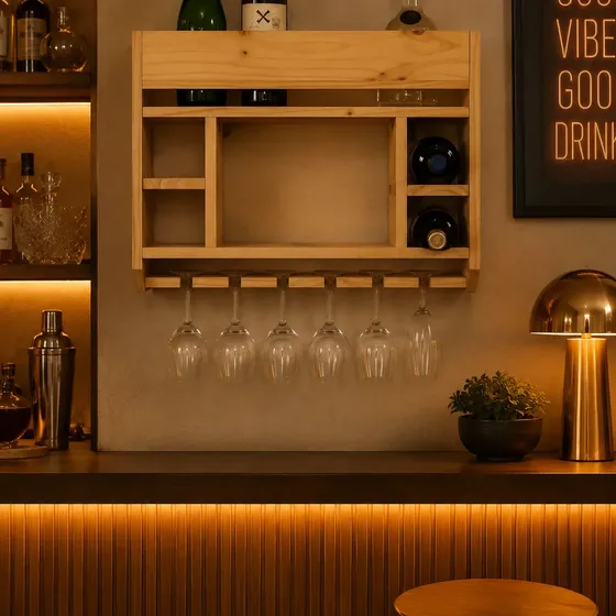 Vinoteca Cava Bodega Colgante De Madera 60cm