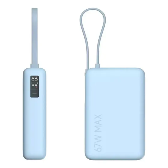 Xiaomi Power Bank 10000 67w Cable Incorporado Pantalla Color Azul